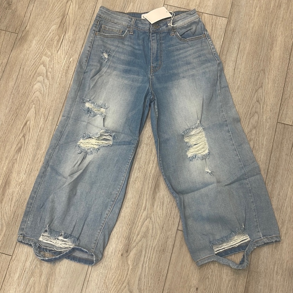 Cello wide leg Capri jeans